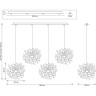 Подвес четверной линейный LIGHTSTAR EXTRA L4PL721132 5W(led) G9 (721132 - 4 + 572142 -1) золото